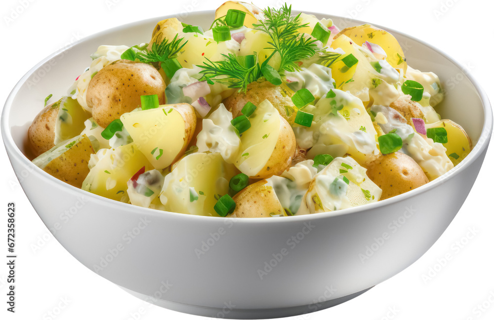 Delicious Tasty Bowl of homemade creamy Potato salad, bean, tomato, carrot, PNG Transparent, isolate Delicious Tasty Bowl of homemade creamy Potato salad, bean, tomato, carrot, PNG Transparent, isolate