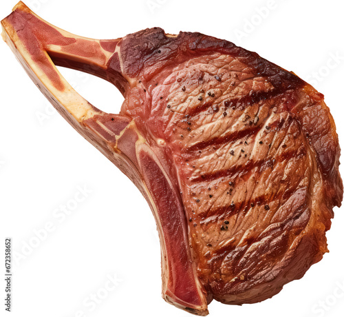 Delicious Tasty grill tomahawk beef steak, Juicy medium, rosemary, Herb, PNG, Transparent, isolate.