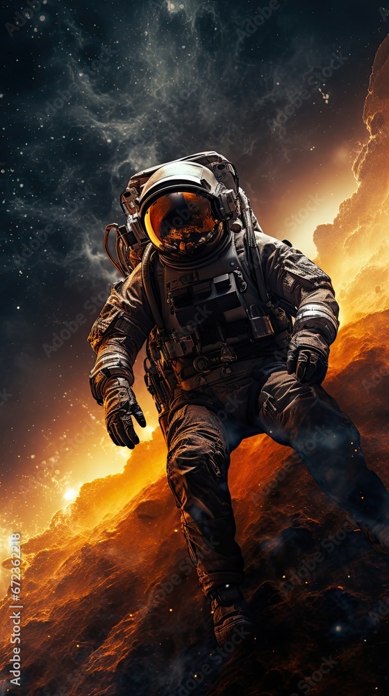 Astronaut floating in space Astronaut floating in space