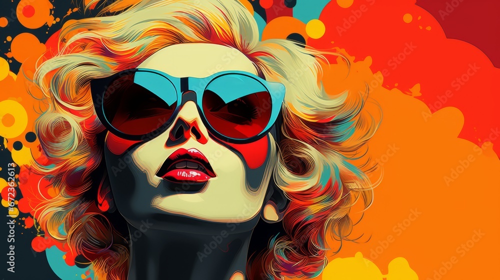 woman in sun glasses pop art ai generated woman in sun glasses pop art ai generated