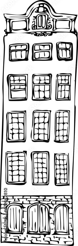 Amsterdam house ink drawing Amsterdam house ink drawing