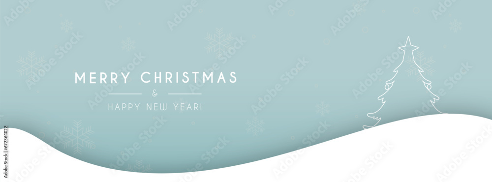 Christmas and happy new year facebook banner template - obrazy, fototapety, plakaty 