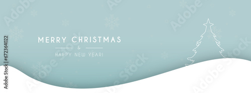 Christmas and happy new year facebook banner template