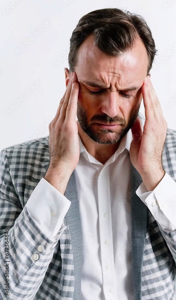 A man with headache A man with headache