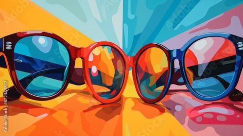 pop art of sunglasses ai generated image