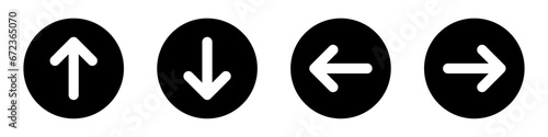 Up, down, left and right arrows