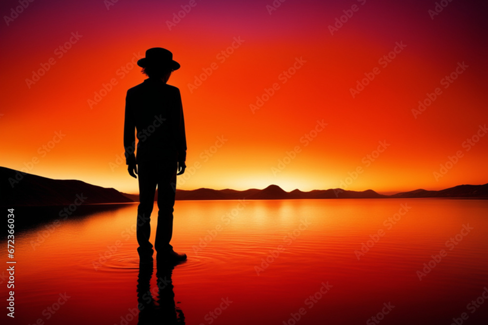 Sunset Silhouettes, Nature's Majestic Evening Canvas Sunset Silhouettes, Nature's Majestic Evening Canvas