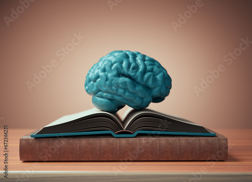 Human brain on an open book...