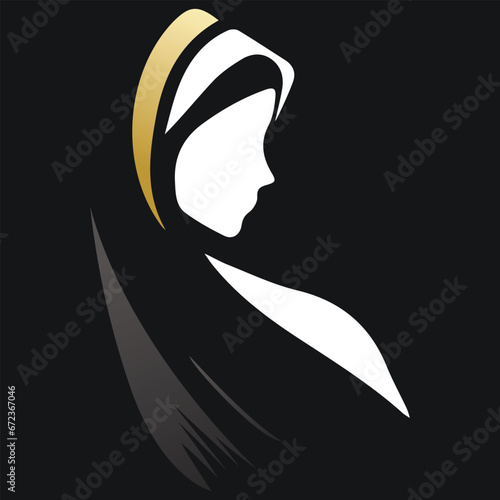 Women in Hijab Silhouette Logo