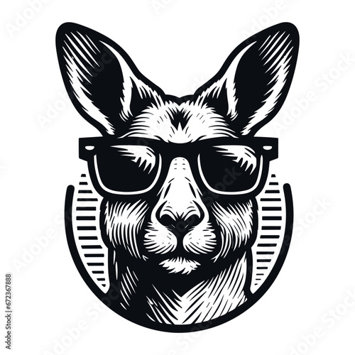 cool kangaroo wearing sunglasses sketch