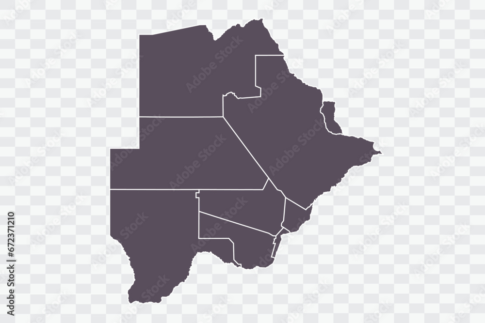 Botswana Map Graphite Color on White Background quality files Png