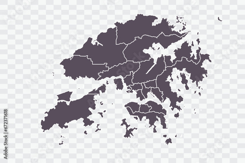 Hong Kong Map Graphite Color on White Background quality files Png