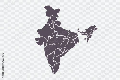 India Map Graphite Color on White Background quality files Png