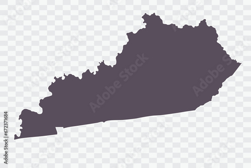 KENTUCKY Map Graphite Color on White Background quality files Png
