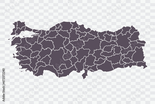 Turkey Map Graphite Color on White Background quality files Png
