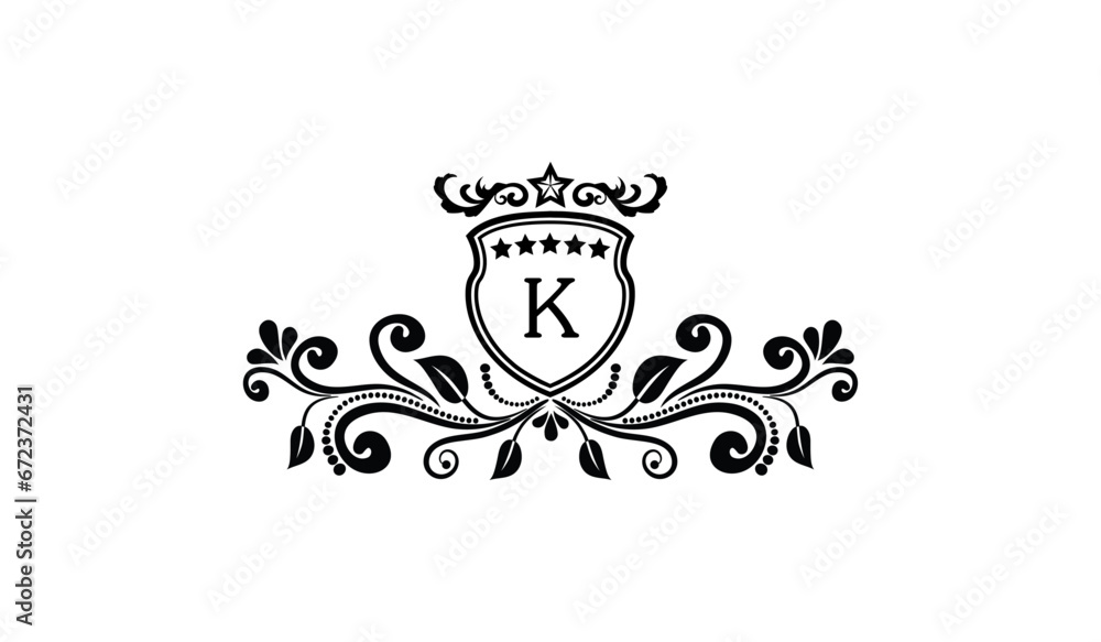 Luxury Elegant Leaf Card Logo K Luxury Elegant Leaf Card Logo K
