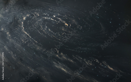 Fototapeta Naklejka Na Ścianę i Meble -  3D illustration of black hole in deep space. 5K realistic science fiction art. Elements of image provided by Nasa