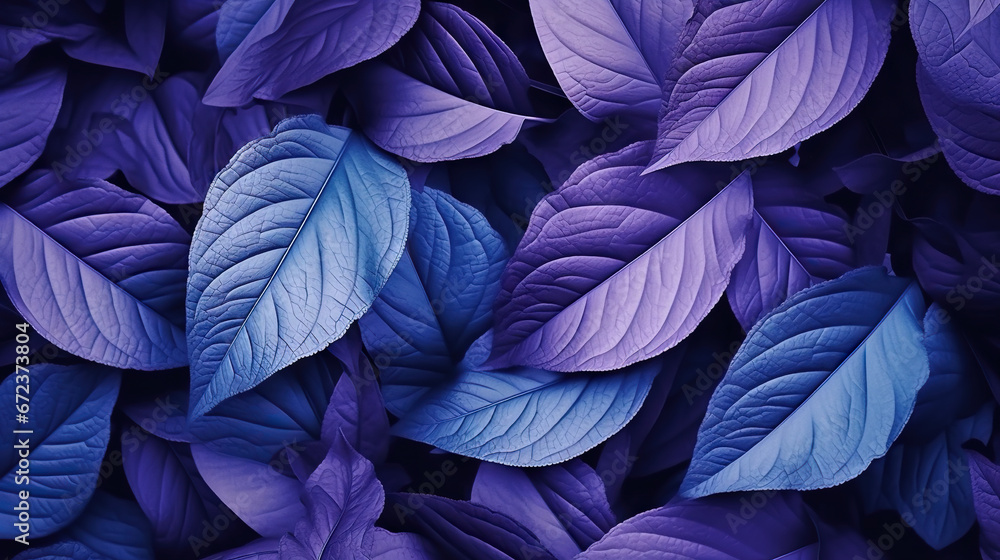 a bunch of purple and blue leaves with green leaves on them. generative ai a bunch of purple and blue leaves with green leaves on them. generative ai