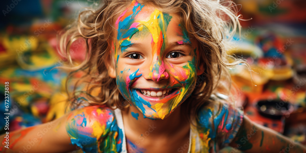 A Little girl covered in paint A Little girl covered in paint