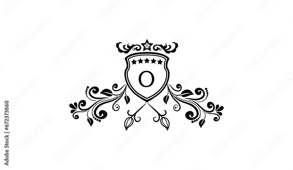 Obraz premium Luxury Elegant Leaves Logo O