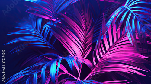  a close up of a plant with purple and blue leaves. generative ai