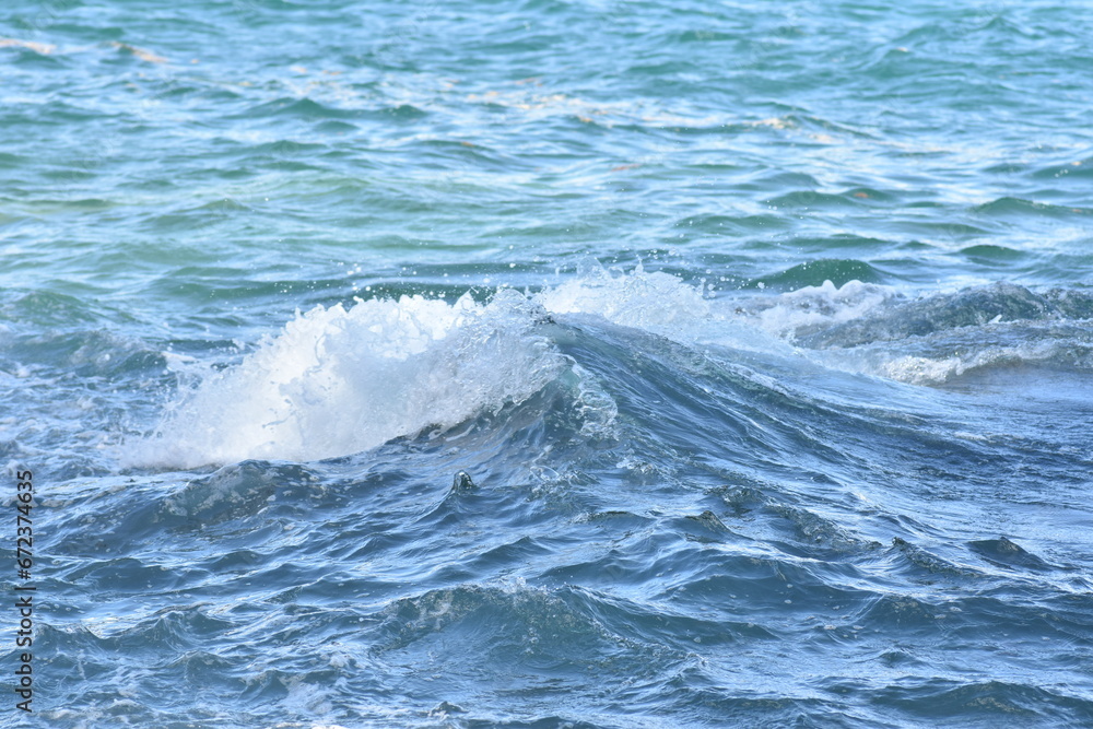 Fototapeta premium Ocean Waves, Sea Waves, Blue Tone, Ocean texture