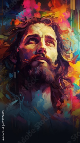 Jesus Christ in Watercolor Art