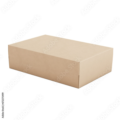 a image of a brown Corrugated Cardboard Box isolated on a white background