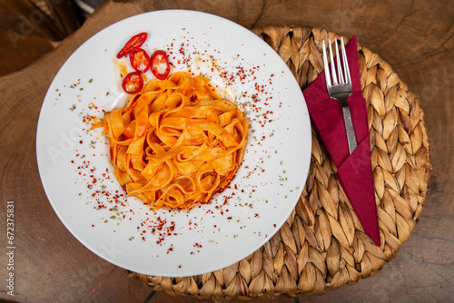 Delicious Italian pasta, Spaghetti, Fettuccine, Macaroni, Fusilli, Bow ties, Penne