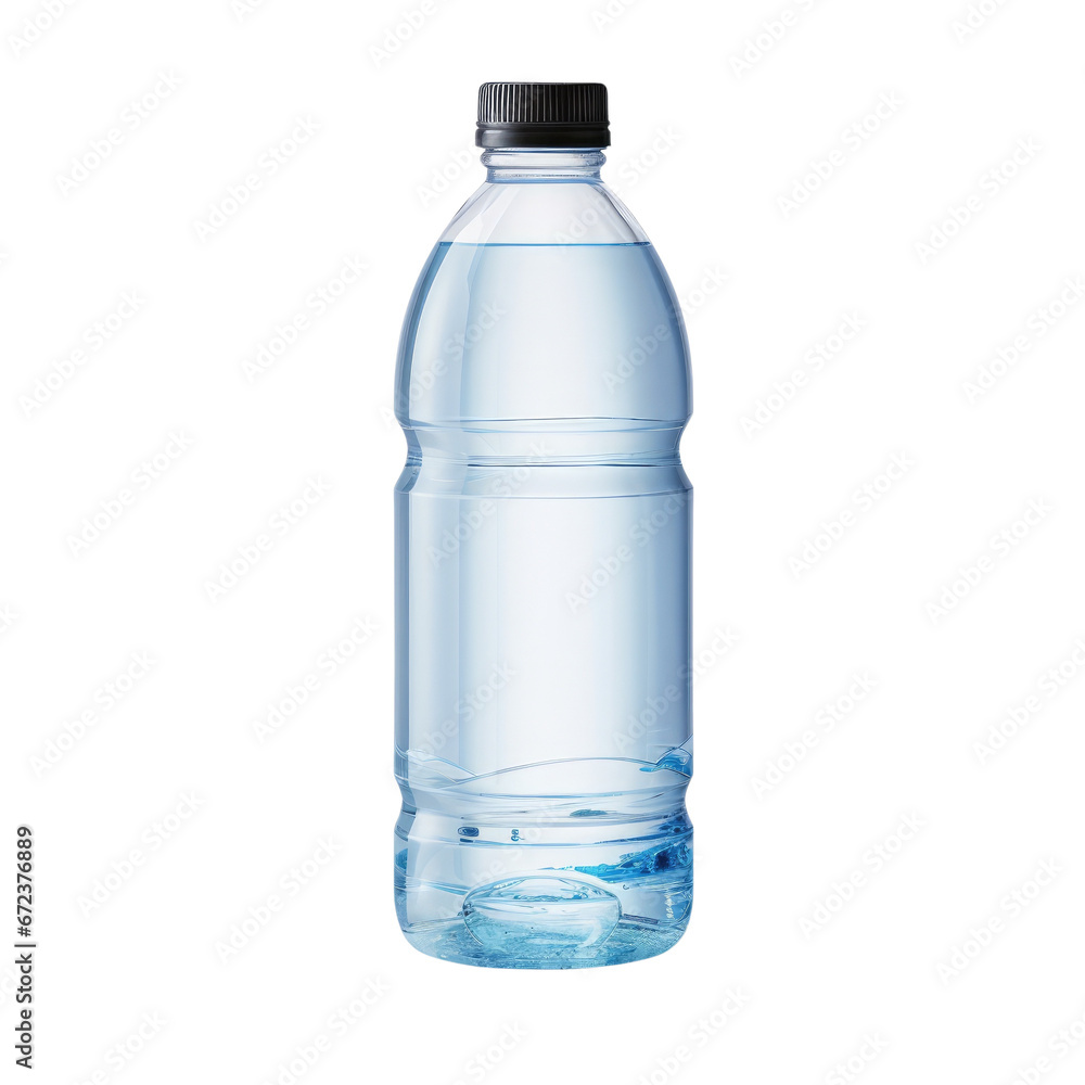 blank water bottle isolated on transparent background