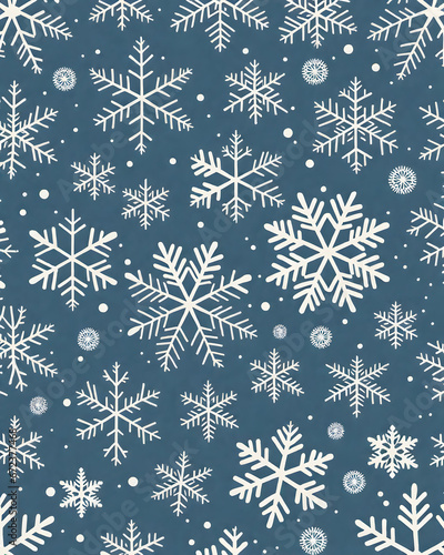 Obraz na płótnie Vintage seamless pattern with snowflakes. Generative AI w salonie