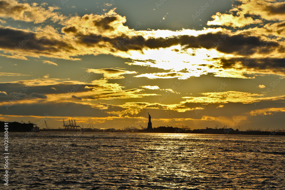 sunset over the river