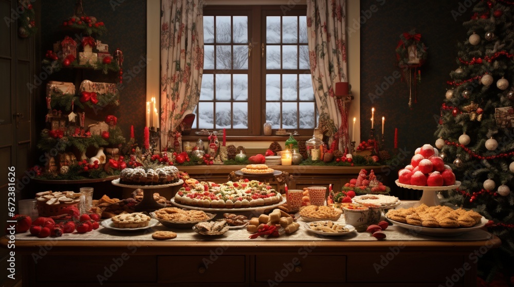 Christmas food table
