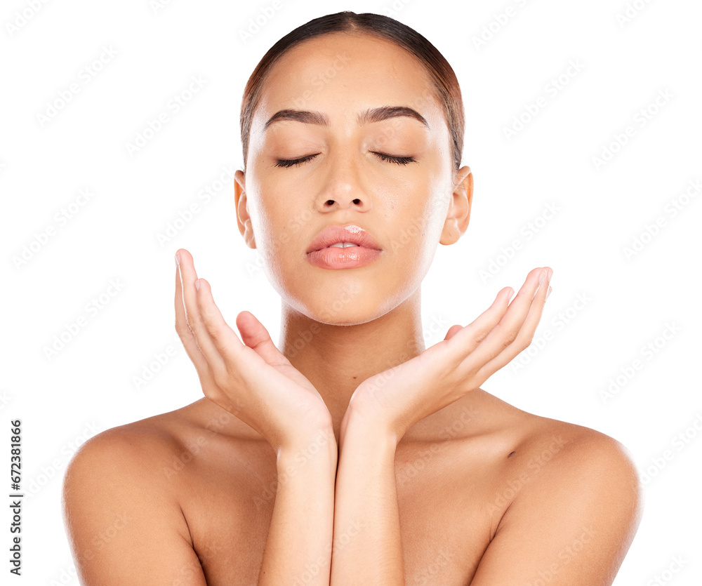 Glow, shine and woman with dermatology, skincare and grooming routine isolated on a transparent background. Face, person and model with treatment, smooth and cosmetics with beauty, clean and png Glow, shine and woman with dermatology, skincare and grooming routine isolated on a transparent background. Face, person and model with treatment, smooth and cosmetics with beauty, clean and png