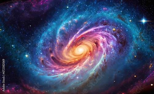 Space background with swirling galaxies with Generative AI 