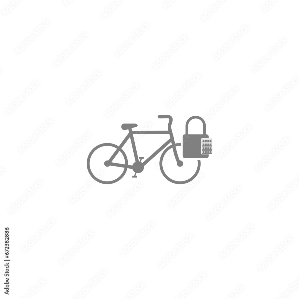 Bicycle parking lock icon. Bike padlock icon isolated on white background Bicycle parking lock icon. Bike padlock icon isolated on white background