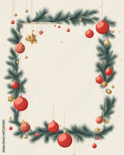 decorated christmas greeting card frame