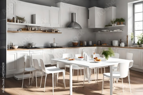 modern kitchen interior with kitchen