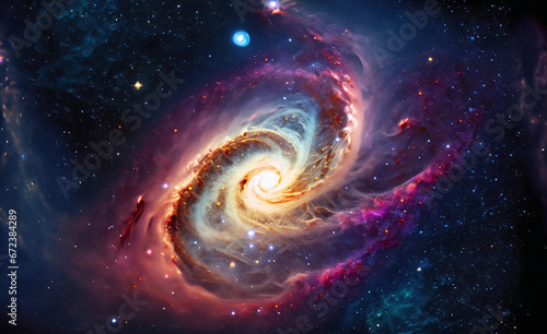 Space background with swirling galaxies with Generative AI  © Z-Design