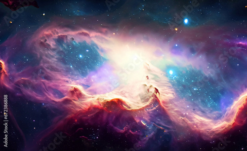 Space background with swirling galaxies with Generative AI  © Z-Design
