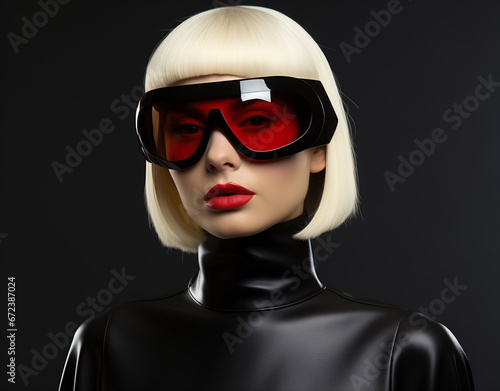  Futuristic Blonde Woman in Sunglasses © Blue_Utilities