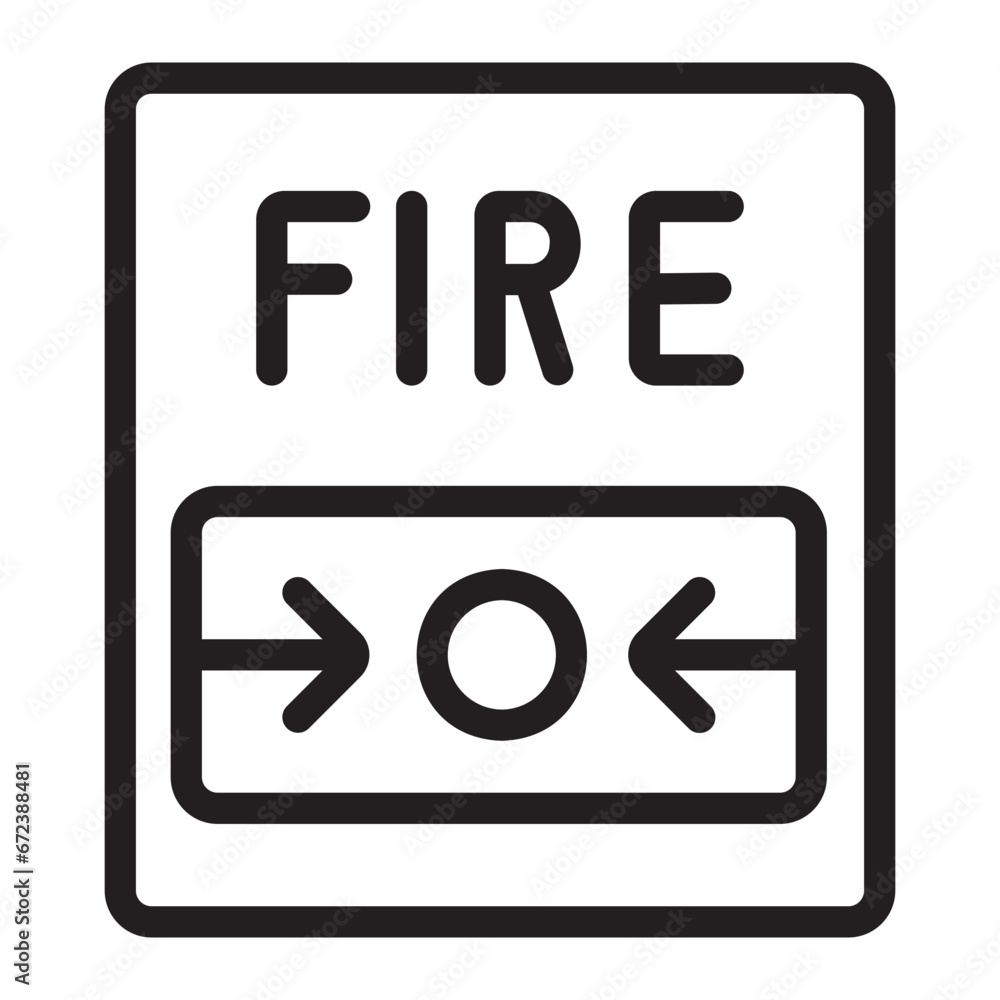 fire alarm line icon fire alarm line icon