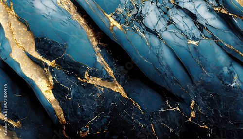 blue marble with gold effects #672388475
