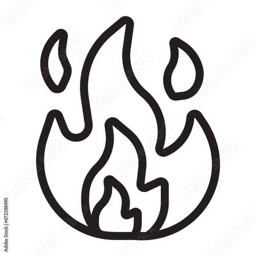 Leinwand Poster fire line icon
