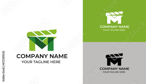 Media Production Logo Design template M letter logo