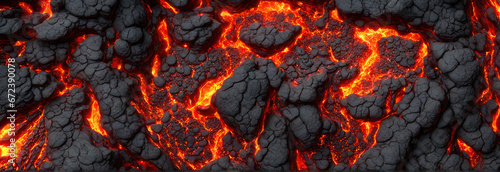 Lava molten texture, top view, volcano magma glow texture in cracking holes Realistic