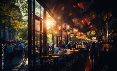 Dining with Friends: Enjoying Delicious Food and Great Company at a Cozy Restaurant © Vadim