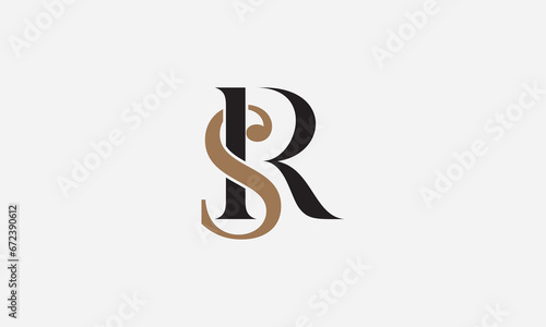 RS or R S letter alphabet logo design