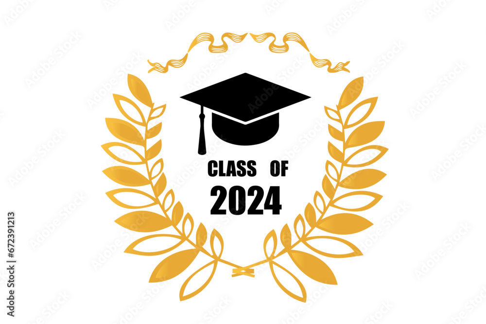 Set of class of 2024 graduation award emblem design template ...