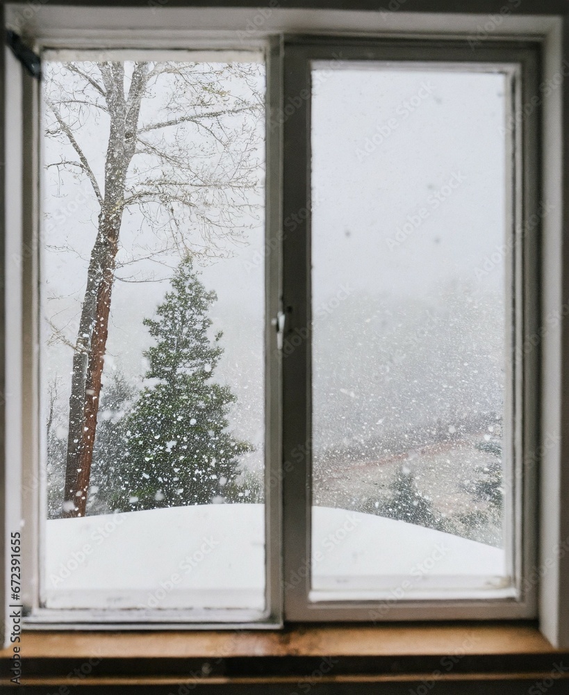 Obraz premium Window, Winter Scene
